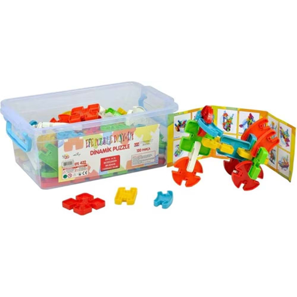 EFE Dinamik Puzzle Yapı Blokları - 120 Parça Eğitici İnşaat Seti (EFE 422)