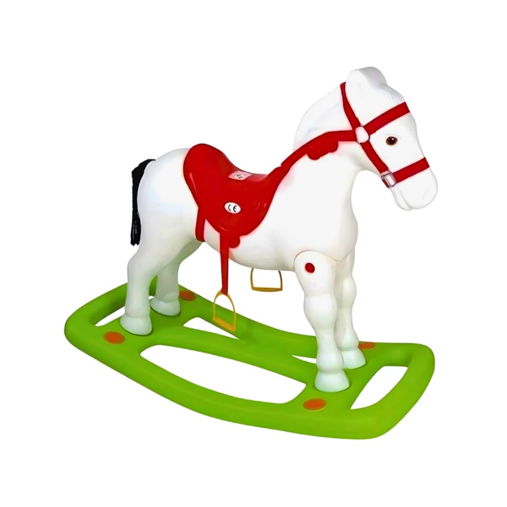 Büyük Boy Plastik Sallanan At (Eyerli ve Üzengili)