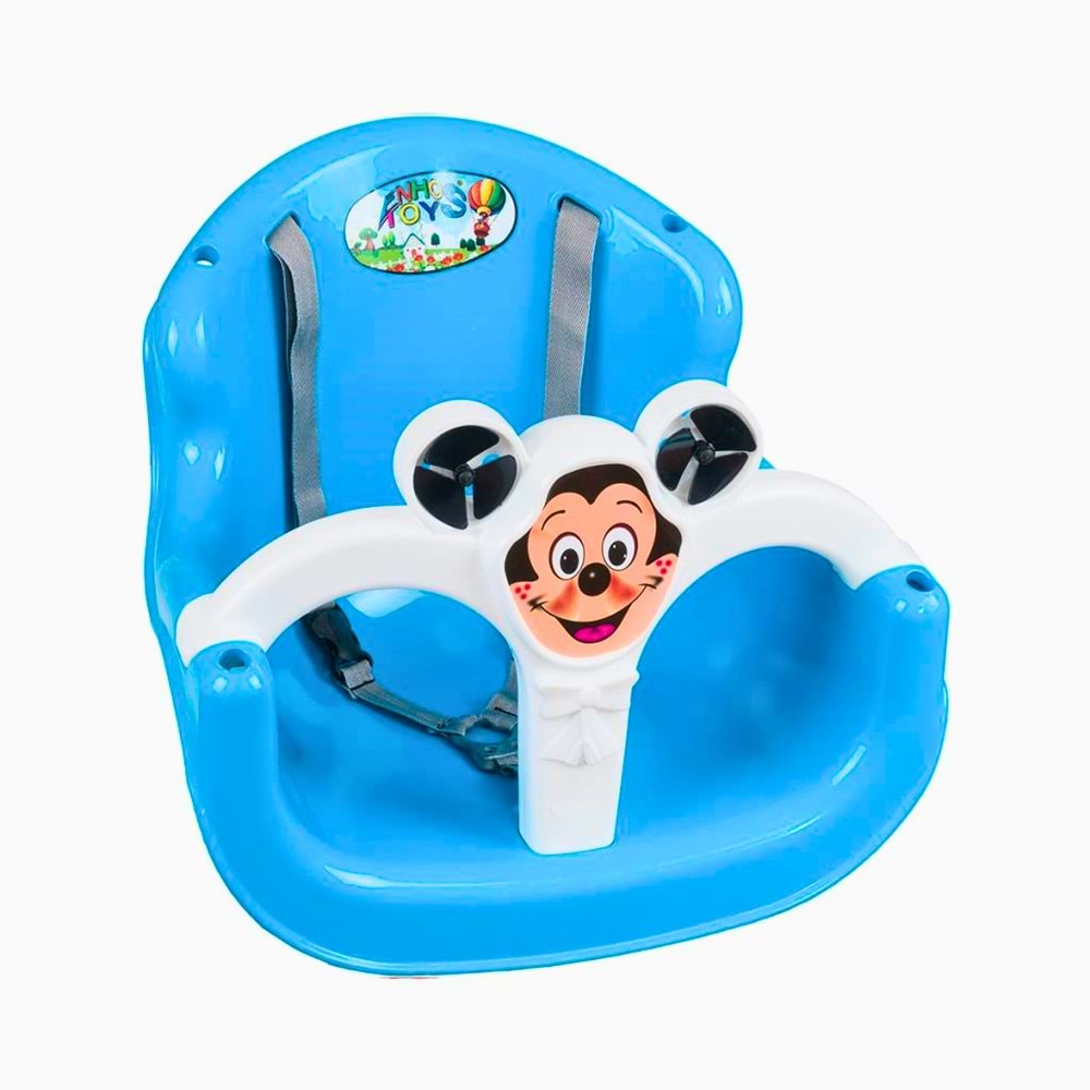 Rüzgar Güllü Çocuk Salıncağı | Bebek Emniyet Kemerli Asmalı Salıncak | Mickey Figürlü
