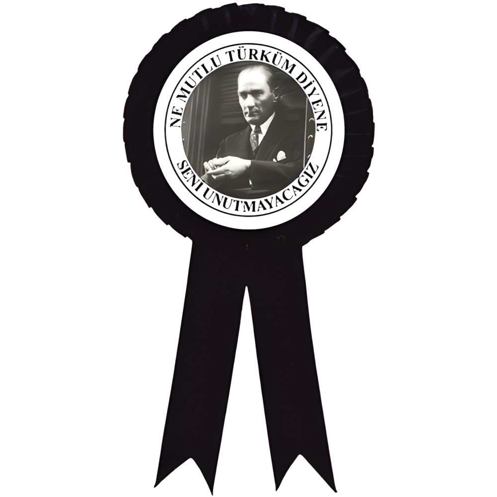 10 Kasım Atatürk Anma Fiyonklu Rozet – Siyah Fiyonk Rozet Modeli