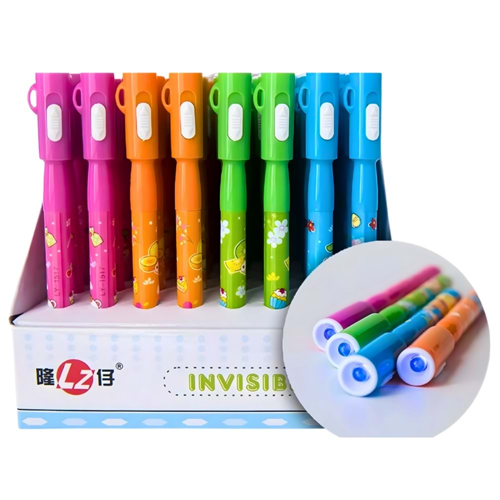 Görünmez Mürekkep Kalemi | UV Işıklı Gizli Yazı Kalemi – Renkli