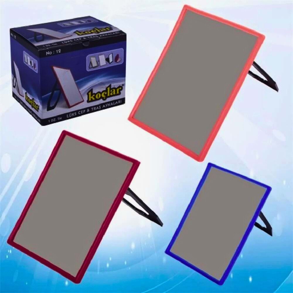 KOÇLAR Lüks Ayaklı Cep ve Tıraş Aynası - 10x12 cm Dikdörtgen Masa Aynası