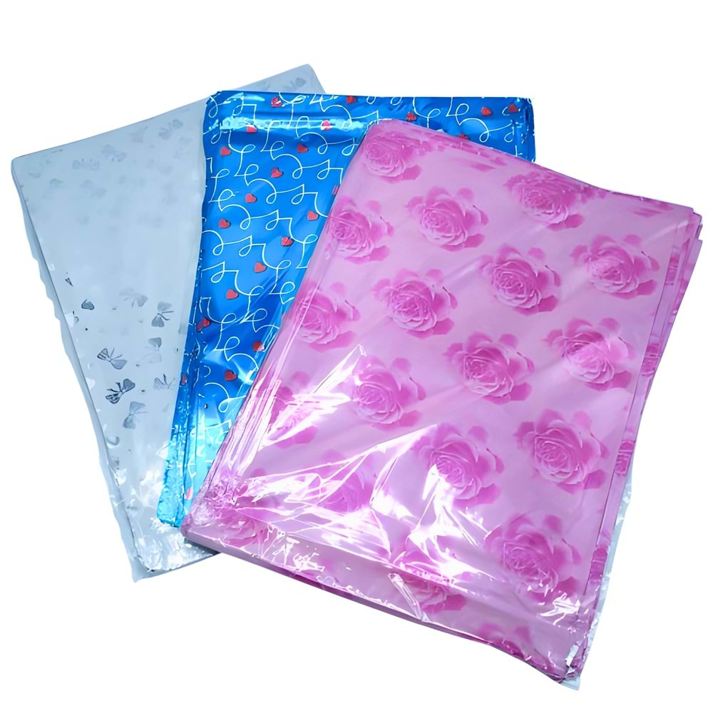 20x35 Hediye Poşeti – 100 Adet | Renkli ve Desenli Hediye Paket Poşeti