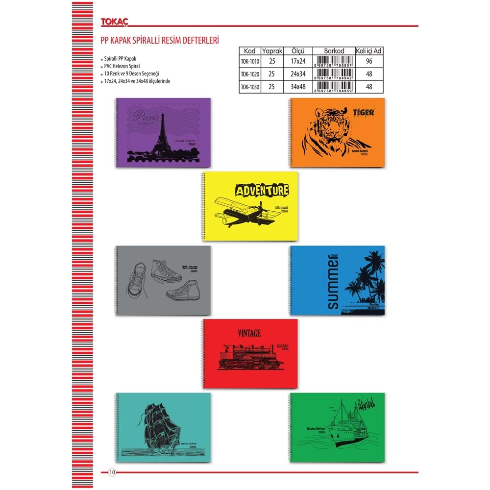 Tokaç My Lesson 25 Yaprak 24x34 PP Kapak Spiralli Resim Defteri