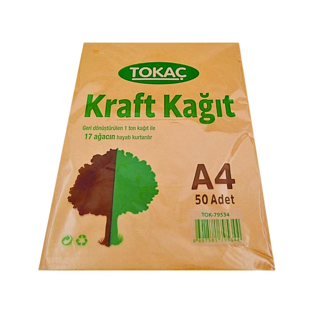 TOKAÇ A4 KRAFT KAĞIT 50 Lİ PK
