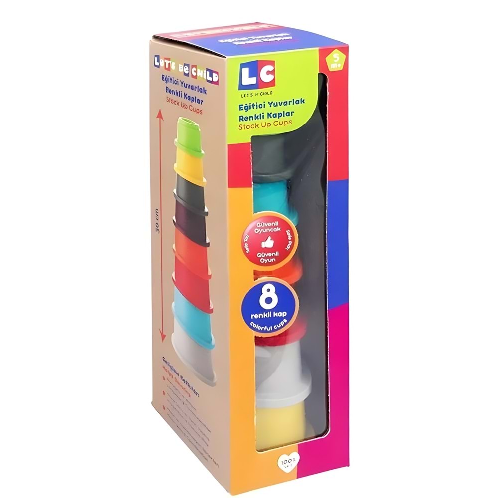 Renkli İstiflenebilir Kule Oyuncak Kaplar Seti - Bebekler İçin Eğitici Yuvarlak Kaplar