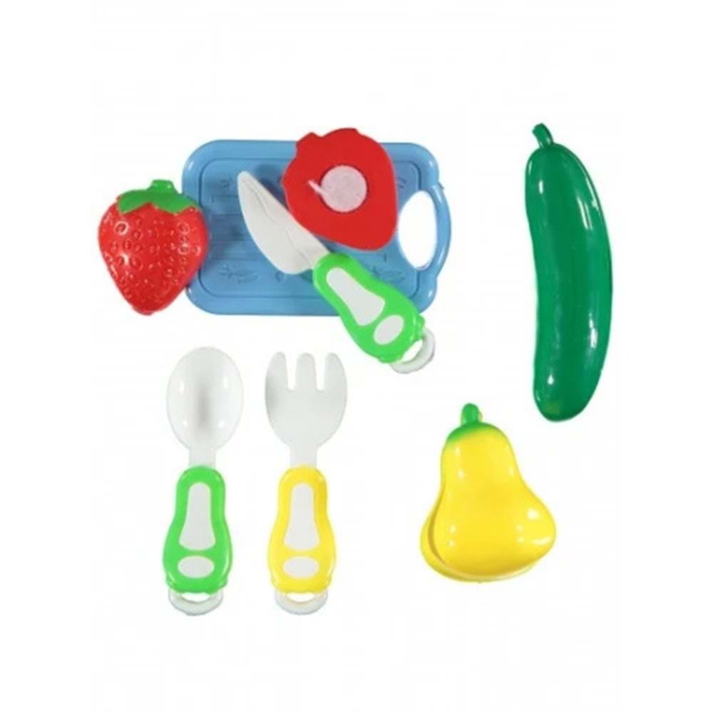 Birlik Oyuncak 10 Parça Kesilebilen Sebze Meyve Seti - Yemek Dünyası (Cırtlı)