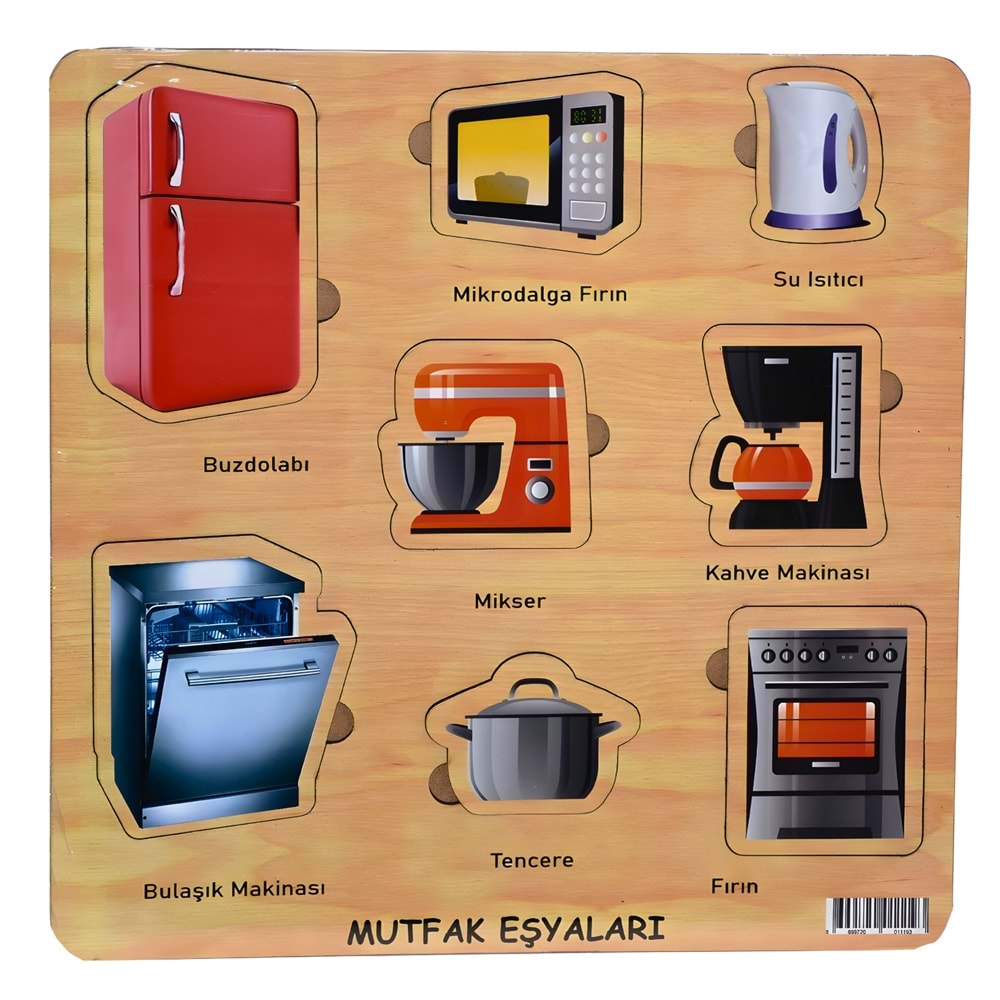 32x32 Ahşap Puzzle Çeşitleri | Mutfak Eşyaları Eğitim Puzzle