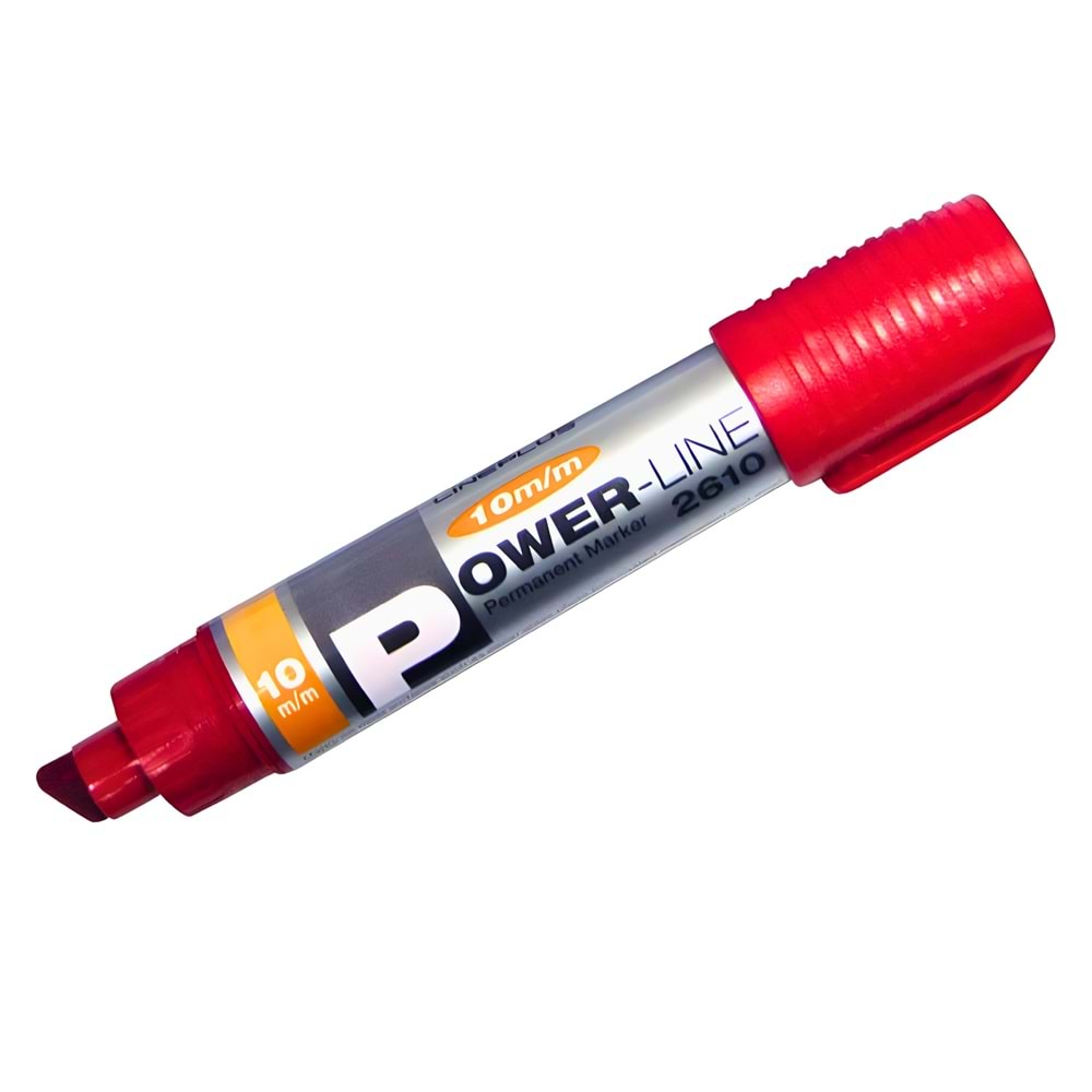 Lineplus 2610 Permanent Marker | 10 mm Geniş Uçlu Kırmızı Kalıcı Kalem