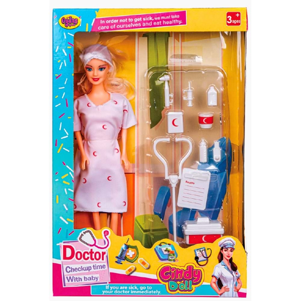 Anlily Cindy Doll Doktor Bebek Oyun Seti (Hastanede Kontrol Zamanı)