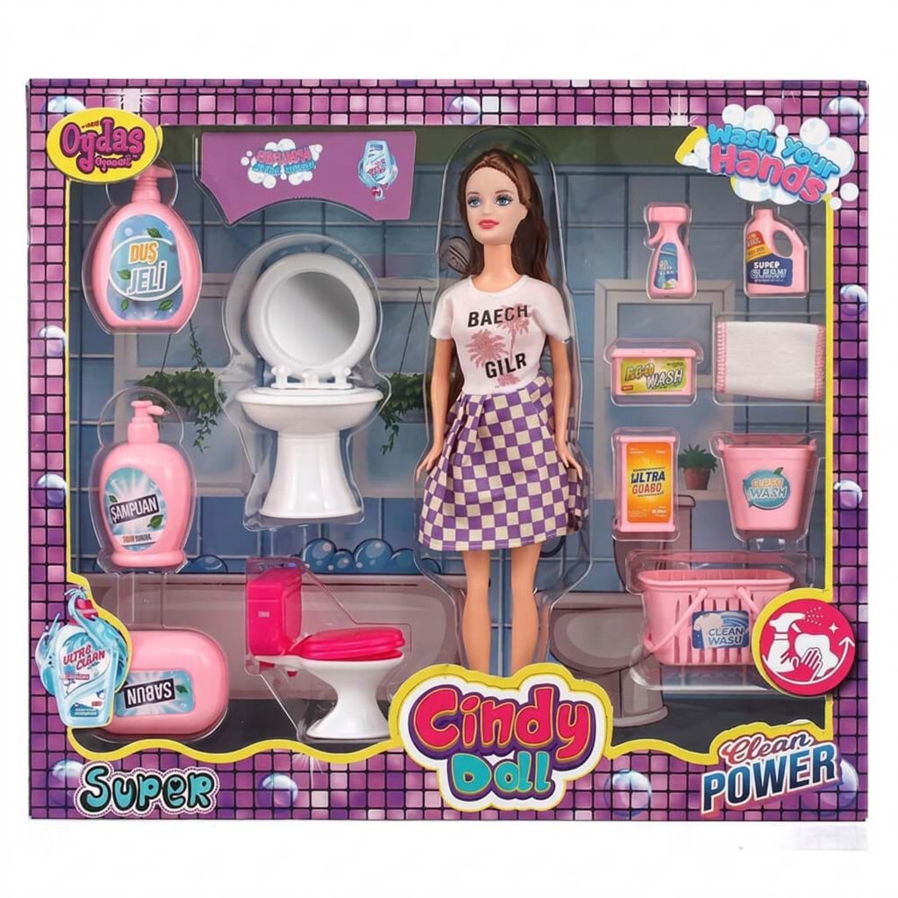 OYDAŞ-CINDY DOLL LAVABO VE TEMİZLİK SETLİ BEBEK (12)