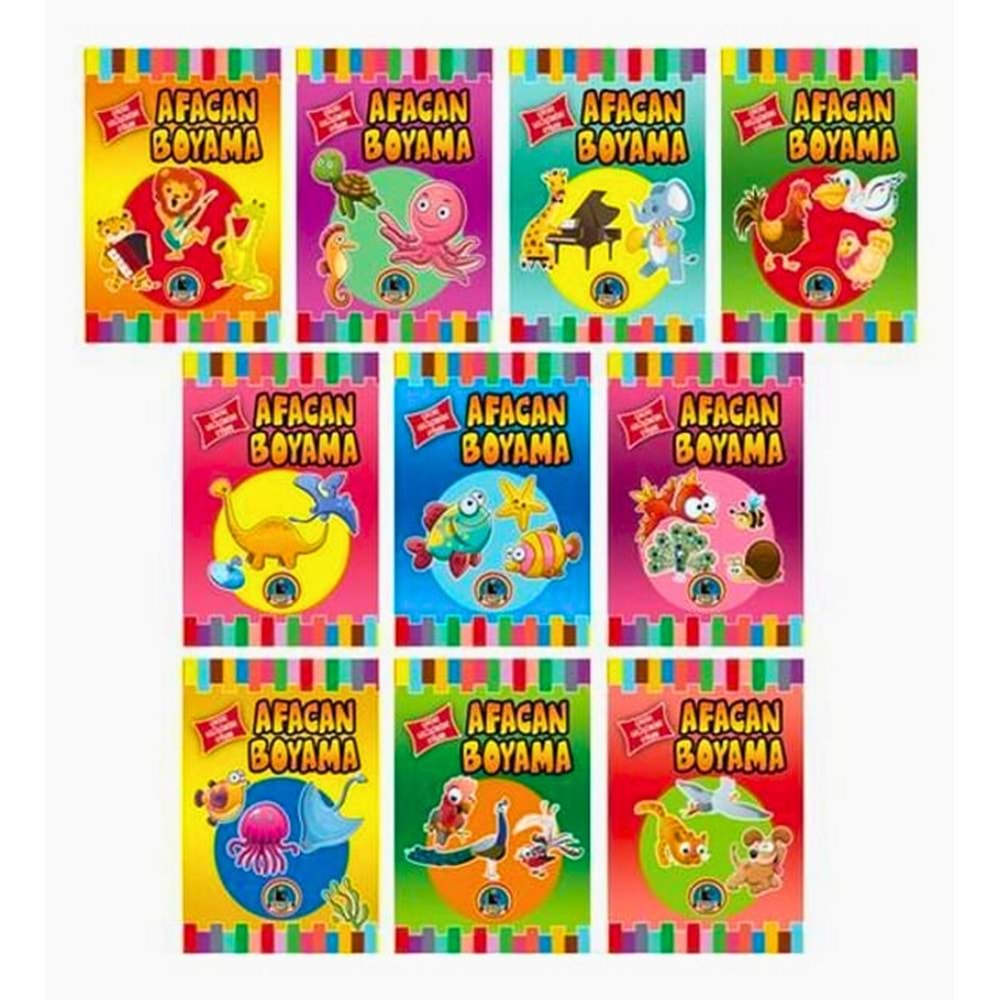 Karatay Yayınları Afacan Boyama Kitabı Seti - Renkli Örnekli 16 Sayfa (Çocuk Gelişimine Uygun)