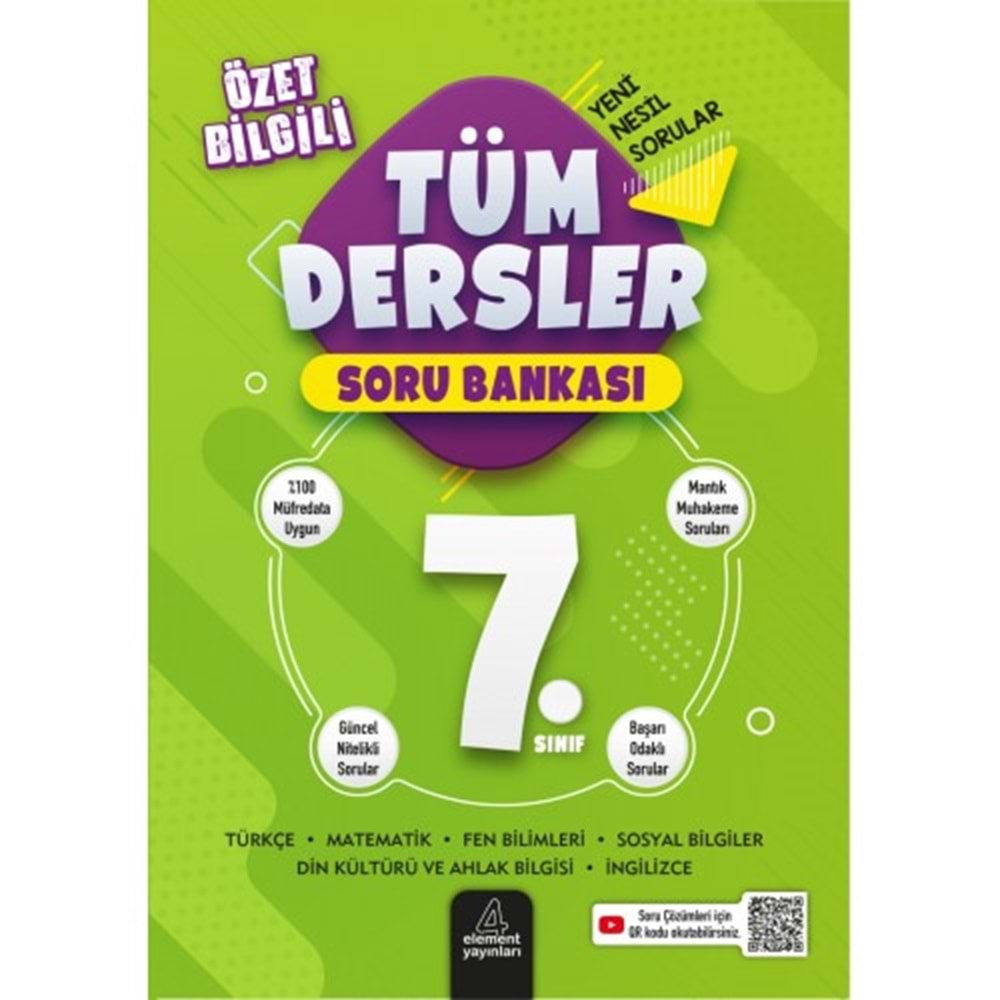 7.Sınıf Tüm Dersler Soru Bankası - Element Yayınları