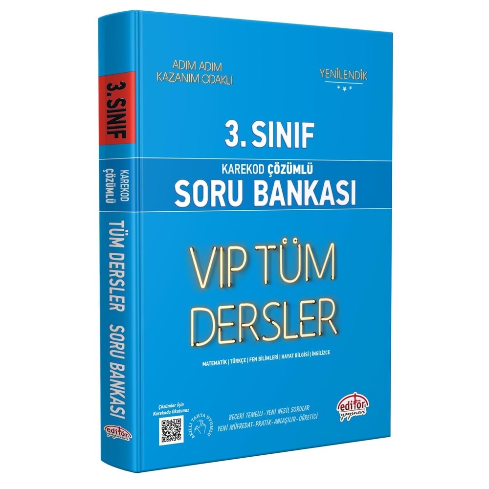 3.Sınıf Tüm Dersler Soru Bankası Mavi Kitap - Editör Yayınları