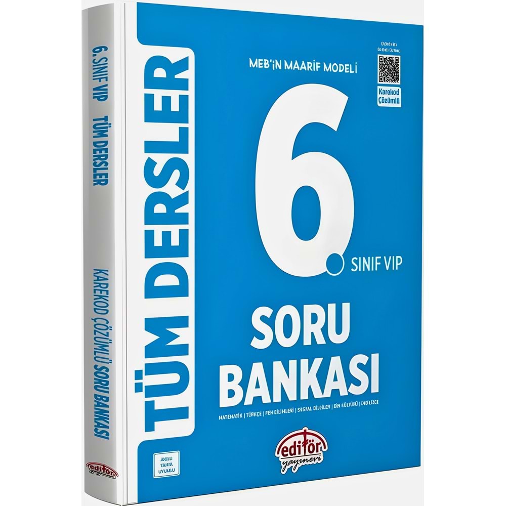 6.Sınıf Tüm Dersler Soru Bankası Mavi Kitap - Editör Yayınları