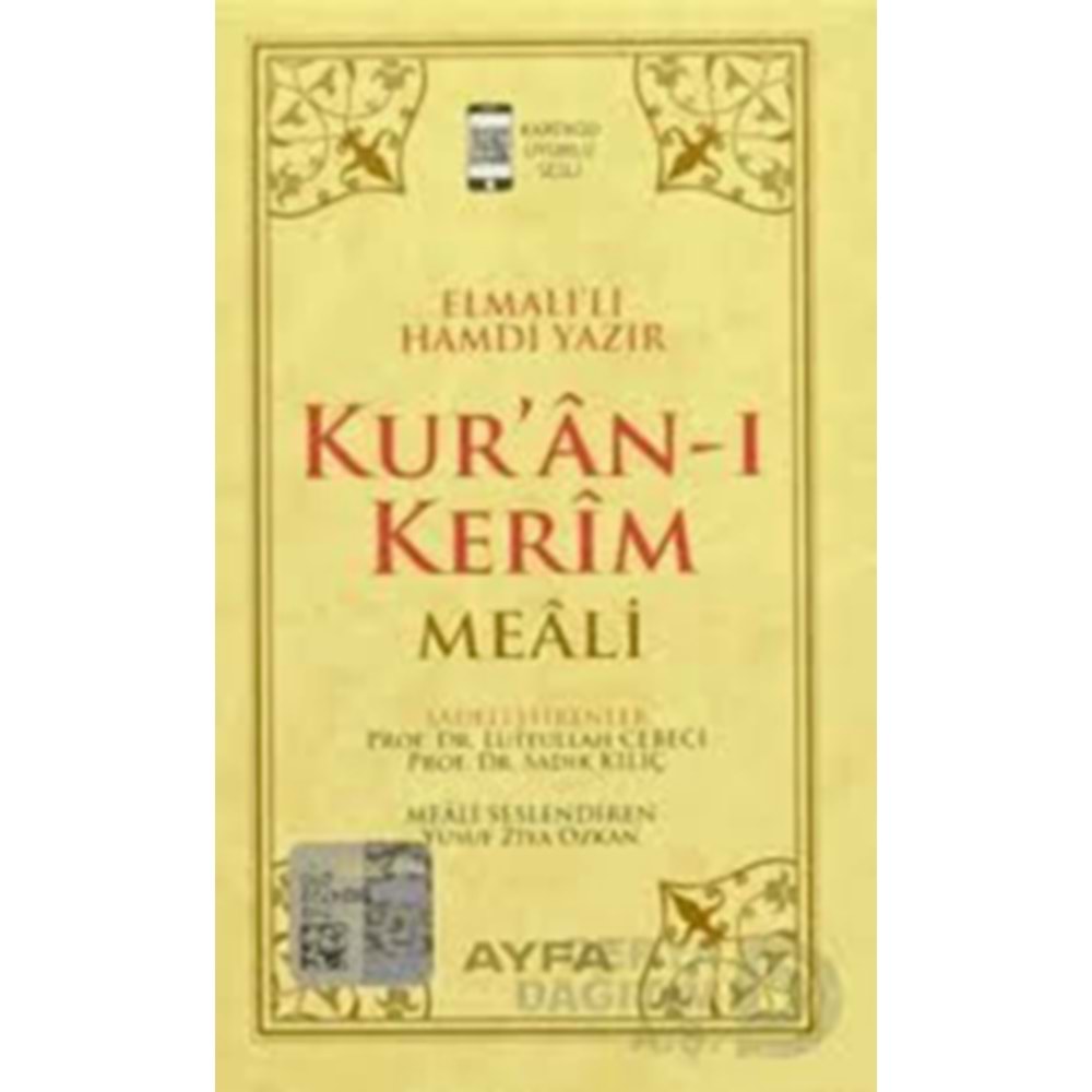 AYFA YAYINLARI Elmalılı Hamdi Yazır Kur'an-ı Kerim Meâli Cep Boy | Karekodlu Sesli