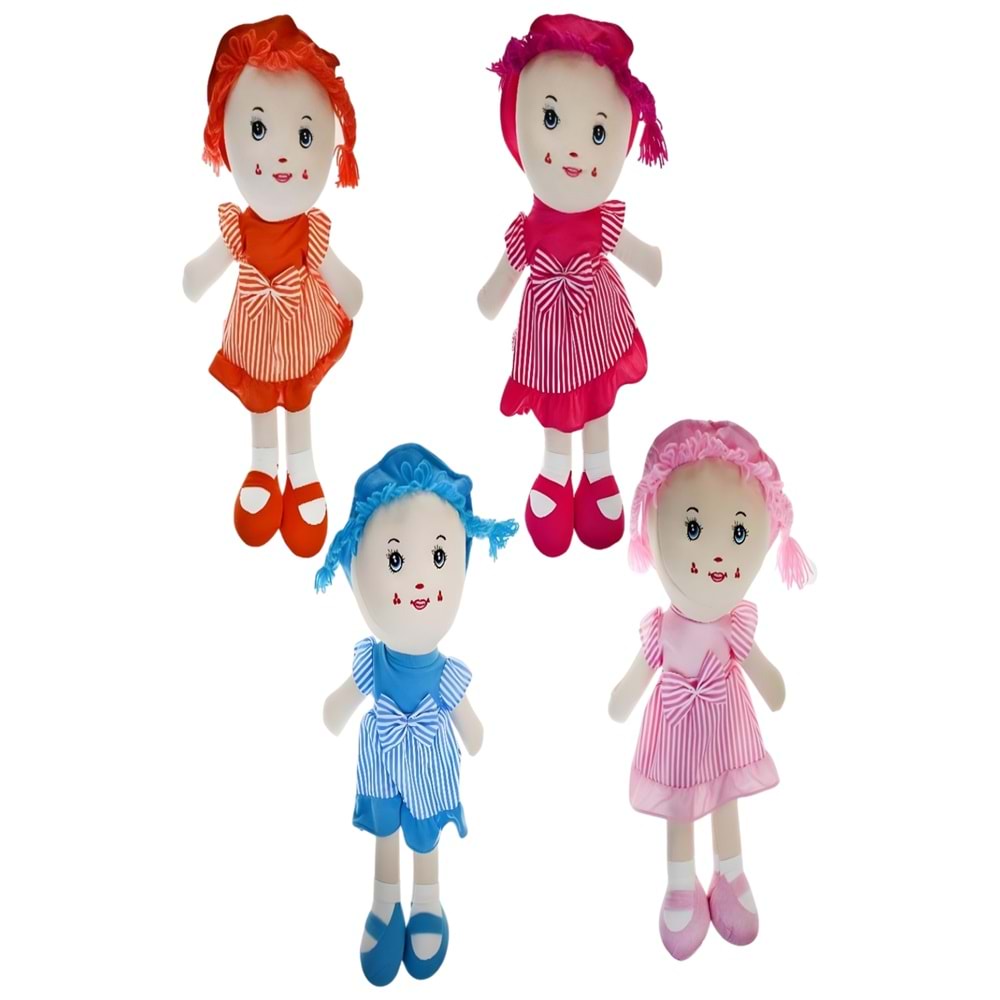 60 cm Bez Bebek – Yumuşak Oyuncak Kız Bebek | Renkli Elbise Modelleri