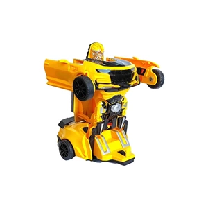 Ümit Oyuncak Değişen Robot Araba Dönüşebilen Transformer Oyuncak Işıklı Sesli Sarı Model