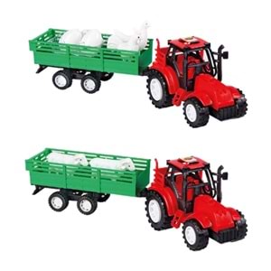 K0682 Hayvan Taşıyan Römorklu Traktör Seti - 