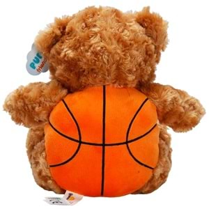 Peluş Ayı Oturan Dinamo Basketbol Toplu Peluş Oyuncak 30 cm