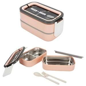 B&D İki Katlı Çelik Beslenme Kabı – 3 Renk – JY-LB82039