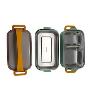 B&D İKİ KATLI İKİ BÖLMELİ ÇELİK BESLENME KABI 3 RENK (JY-LB82008)