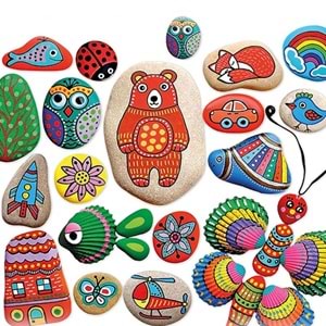 5307 Kumtoys Taş Boyama Seti Çocuklar İçin Eğitici ve Yaratıcı Oyun
