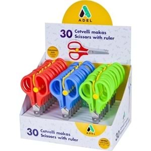 ADEL Cetvelli Makas | Paslanmaz Çelik Okul ve Kırtasiye Makası