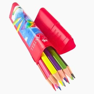 FABER-CASTELL Üçgen Kuru Boya Kalemi 12 Renk | Plastik Tüp Kutulu Ergonomik Set