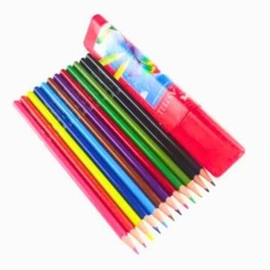 FABER-CASTELL Üçgen Kuru Boya Kalemi 12 Renk | Plastik Tüp Kutulu Ergonomik Set