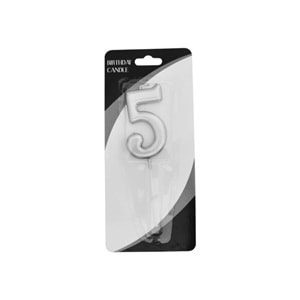 Rakam Mum 7CM Gümüş 5
