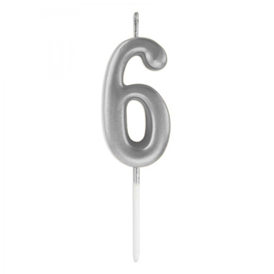Rakam Mum 7CM Gümüş 6