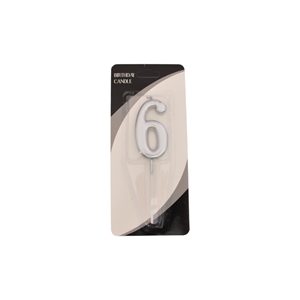 Rakam Mum 7CM Gümüş 6