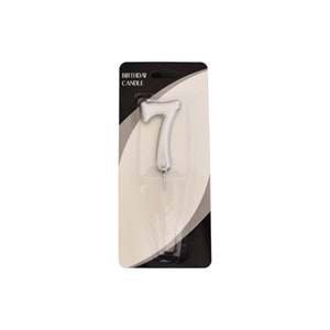 Rakam Mum 7CM Gümüş 7