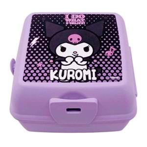 Özkara Kuromi Bölmeli Beslenme Kutusu Mor Renk Çatal Kaşıklı Lisanslı