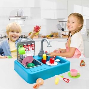 Kayyum Modern Pilli Lavabo Seti (Gerçek Su Akıtma Özelliği)