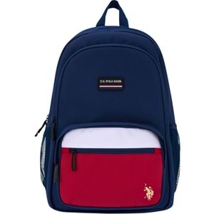 U.S. Polo Assn. Jumi Lacivert Kırmızı Şeritli Sırt Çantası - Okul ve Günlük Kullanım