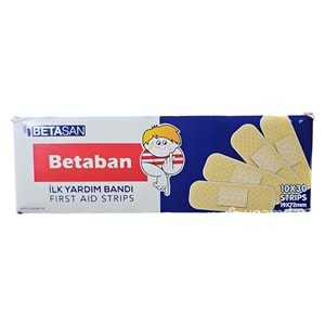 Betasan Betaban İlk Yardım Yara Bandı – 10x30 Strips (19×72 mm)