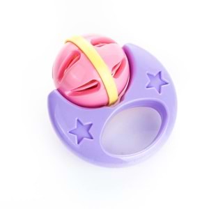 Hilal Plastik Ay Çıngırak Bebek Oyuncağı Renkli Tutma Halkalı Çıngırak 3 Ay+