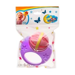 Hilal Plastik Ay Çıngırak Bebek Oyuncağı Renkli Tutma Halkalı Çıngırak 3 Ay+
