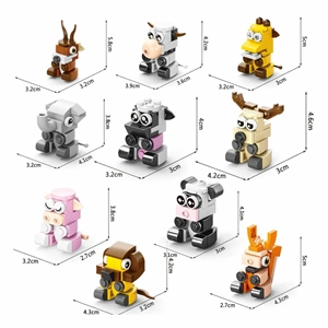 Seher 9105 10 in 1 Blok Oyuncak Hayvan Figürlü Yapı Seti