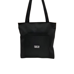 Siyah Bez Çanta Dayanıklı Kumaş Omuz ve Alışveriş Çantası