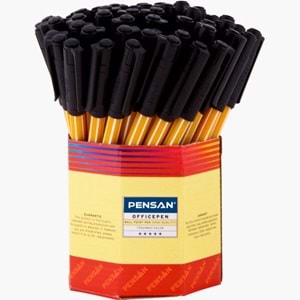 PENSAN OFISPEN 1010 Tükenmez Kalem Siyah 1.0 mm Uç | Çizgili Gövde Ofis Kalemi