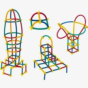 DEDE Super Bamboo Sticks Yapı Oyuncağı - 300 Parça Eğitici İnşa Seti