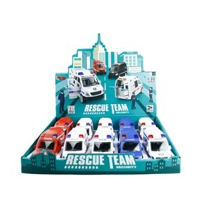 Sürtmeli İlk Yardım ve Kurtarma Araçları Seti 1:32 Ölçek Oyuncak