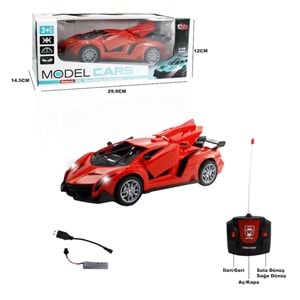 1:18 Ölçekli Şarjlı Uzaktan Kumandalı Spor Araba - Kapıları Açılan R/C Oyuncak