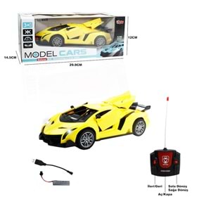 1:18 Ölçekli Şarjlı Uzaktan Kumandalı Spor Araba - Kapıları Açılan R/C Oyuncak