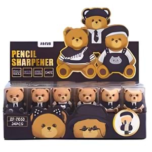 Black XOXO 3D Kalemtıraş | Sevimli Ayı Tasarımlı 3D Kalemtraş | GIPTA Kids