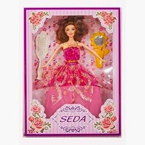 Seda Bebek Mor Abiyeli ve Aksesuarlı Oyuncak Seti - Yerli Üretim (268)