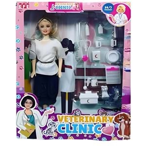 875 Veteriner Bebek Seti – Veterinary Clinic Aksesuarları ile Oyun Bebek